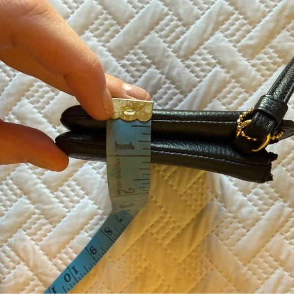 LIKE NEW! Coach Black Leather Wristlet with Gold Hardware - Picture 8 of 9